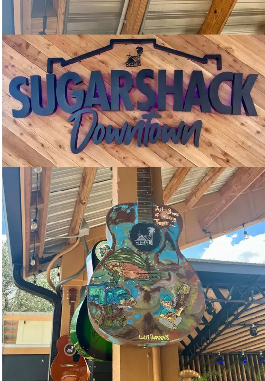 Sugarshack Downtown in Bonita Springs showing visit, atmosphere, family friendly activity, gnome mascots, video by floridaboymama on TikTok