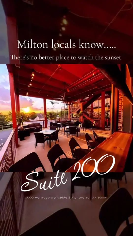 Suite 200 Grille in Milton showing craft cocktails, scratch kitchen, sunsets, video by suite200grillemilton on TikTok