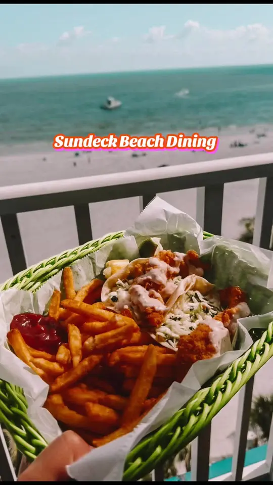 Sun Deck at the Lani Kai in Fort Myers Beach showing beach views, sunset, lunch, dinner, video by justlindseythings_ on TikTok