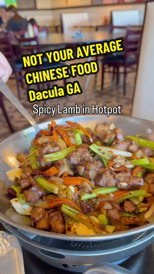 Sun Garden Chinese Restaurant in Dacula showing review, crab meat & fish maw soup, spicy lamb hot pot, ginger & green onion yu kou, happy five, video by naia_foodie on TikTok