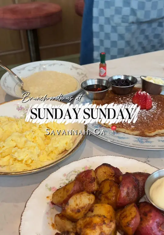 Sunday Sunday in Savannah showing review, brunch, video by datesandplates0 on TikTok