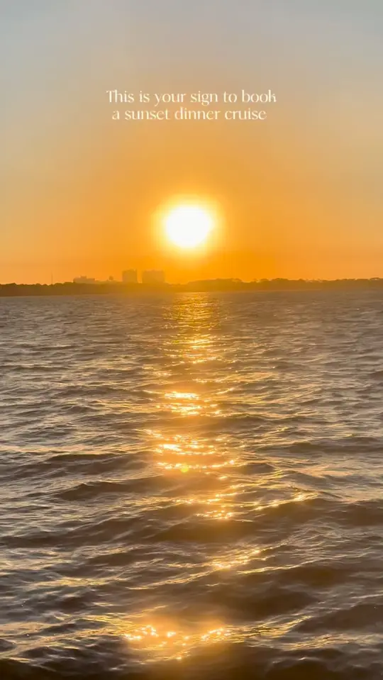 Sunquest Cruises Solaris Yacht in Miramar Beach showing sunset, dinner on the water, yacht cruise, video by Sunquest Cruises - Solaris Yacht on Facebook