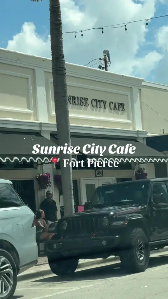 Sunrise City Cafe in Fort Pierce showing review, visit, video by josjusttries on TikTok