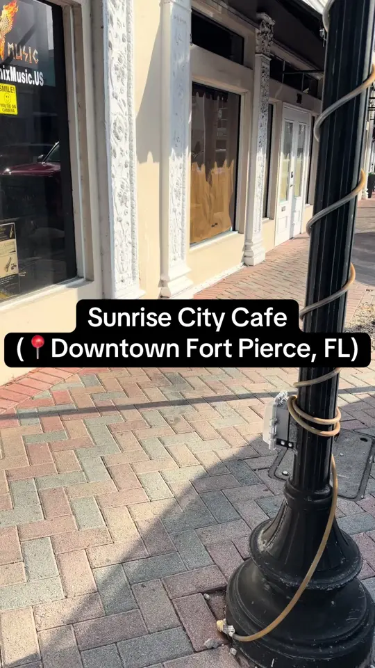 Sunrise City Cafe in Fort Pierce showing review, visit, atmosphere, coffee, food, video by dredre3k on TikTok