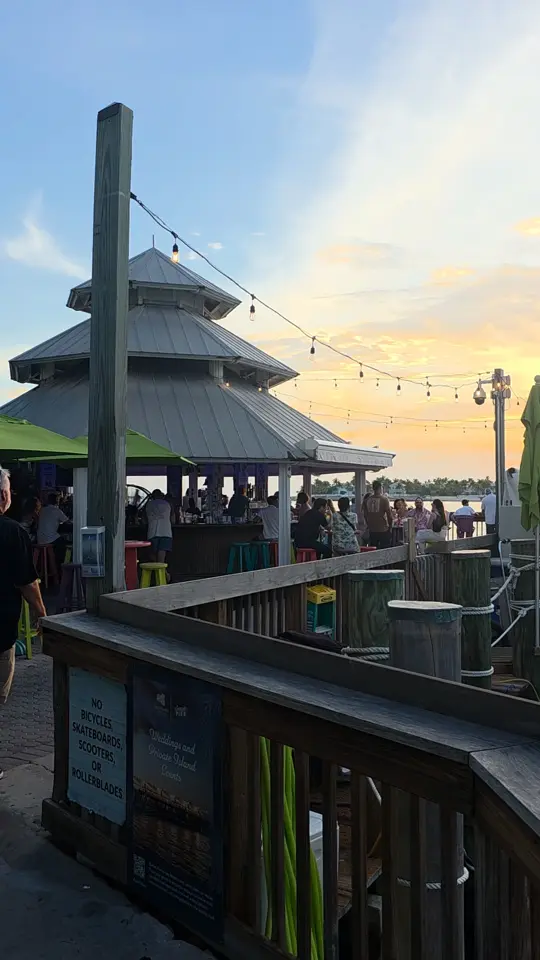 Sunset Pier in Key West showing atmosphere, drinks, live music, video by Key West Bars on Facebook