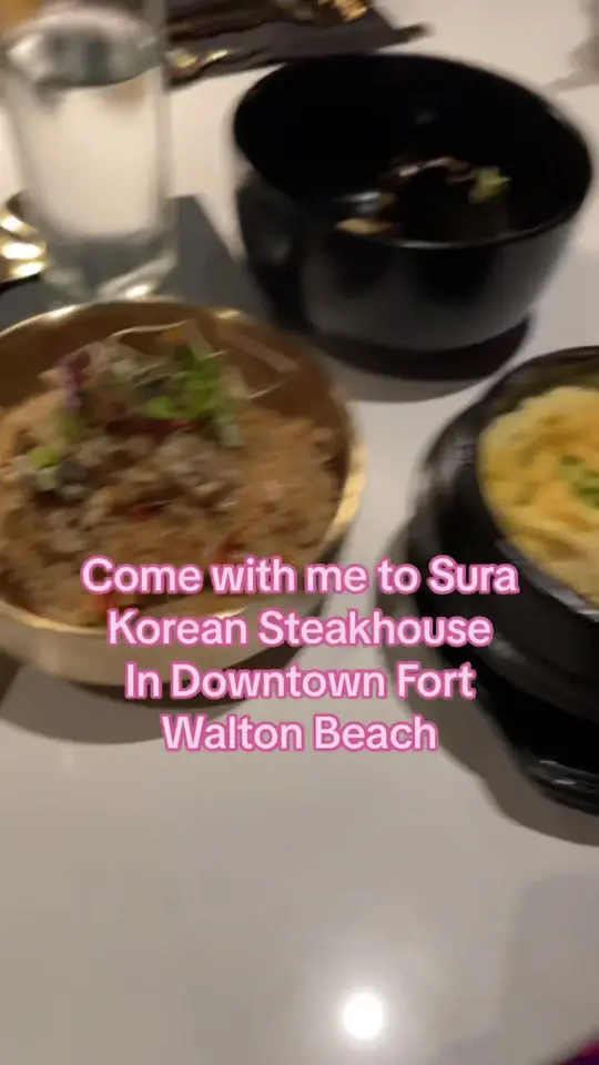  in Florida showing dinner, korean steakhouse, downtown fort walton beach, video by that1kidsmom on TikTok