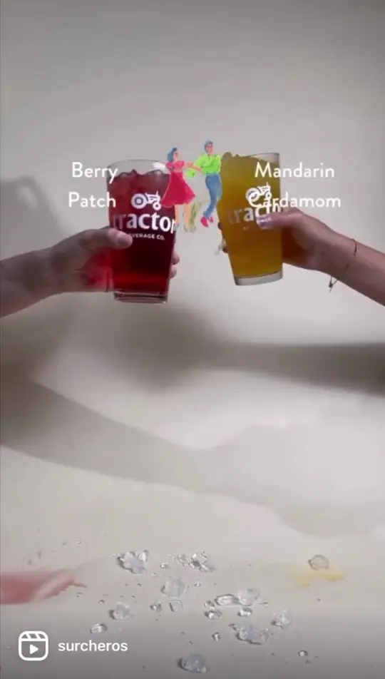 Surcheros Fresh Mex in Macon showing drink, berry patch agua fresca, mandarin cardamom agua fresca, video by Surcheros on Facebook