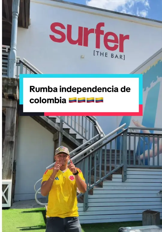 Surfer [The Bar] in Jacksonville Beach showing event, celebration, colombian independence day, free margaritas, live music by carlos quintero, vip tables, video by danielcamelo_01 on TikTok