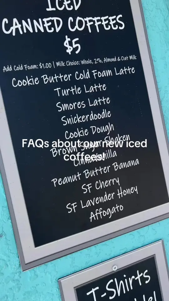 Surfin' Turtle Ice Cream Shoppe in Satellite Beach showing coffee, canned coffee, video by Surfin Turtle Icecream Shop on Facebook