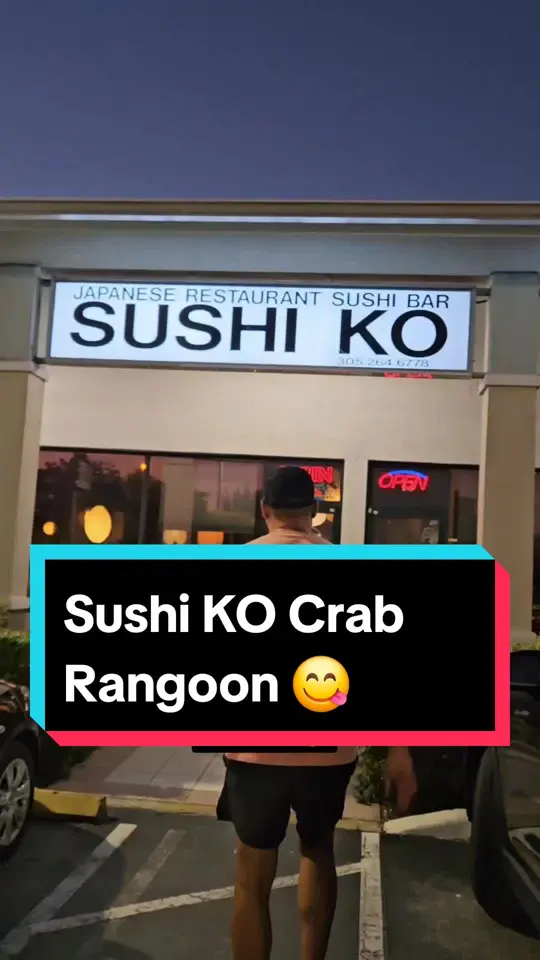 SUSHI KO Japanese Restaurant in Miami showing food, crab rangoon, video by howijourney on TikTok