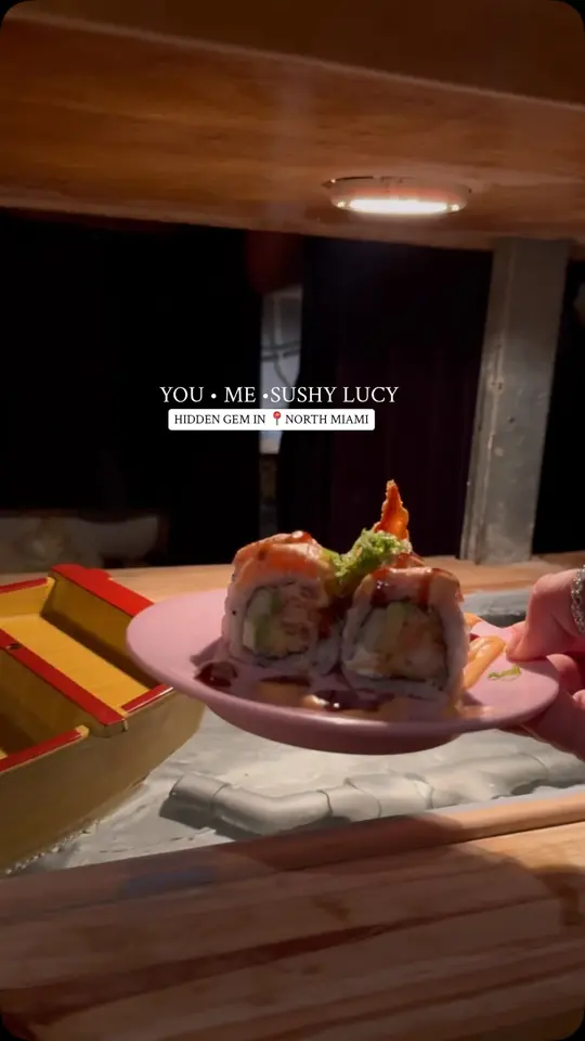 in Florida showing sushi, sashimi, specialty rolls, video by Denisse Montero on Facebook