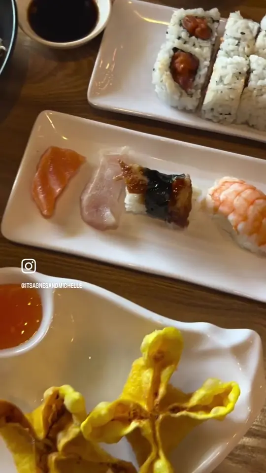 Sushi Village in Atlanta showing sushi, all you can eat sushi, video by sengalagnes on TikTok