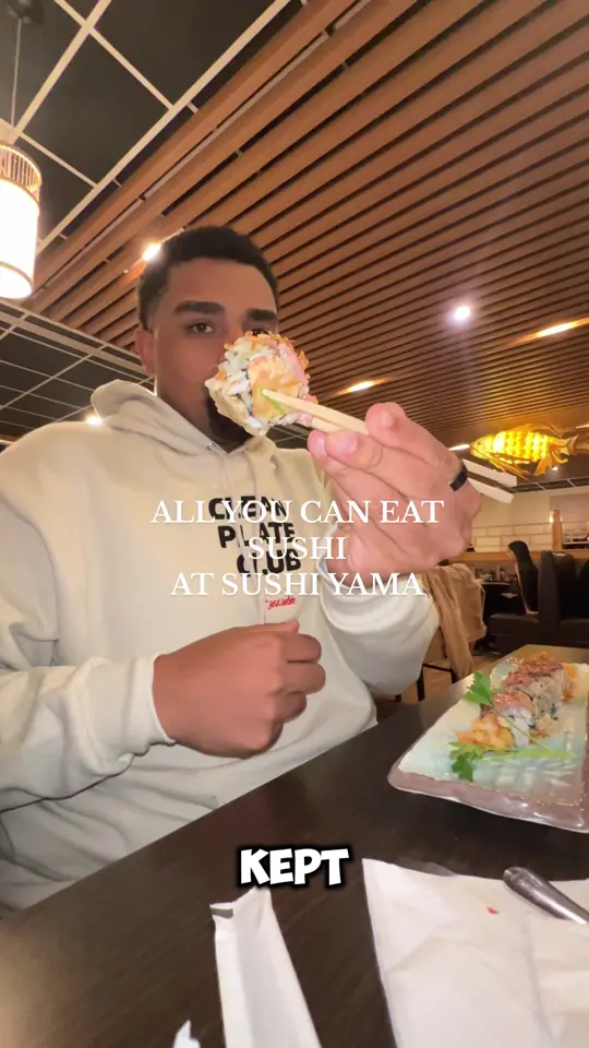 Sushi Yama in Tampa showing sushi, all you can eat sushi, video by zaybotorrence on TikTok