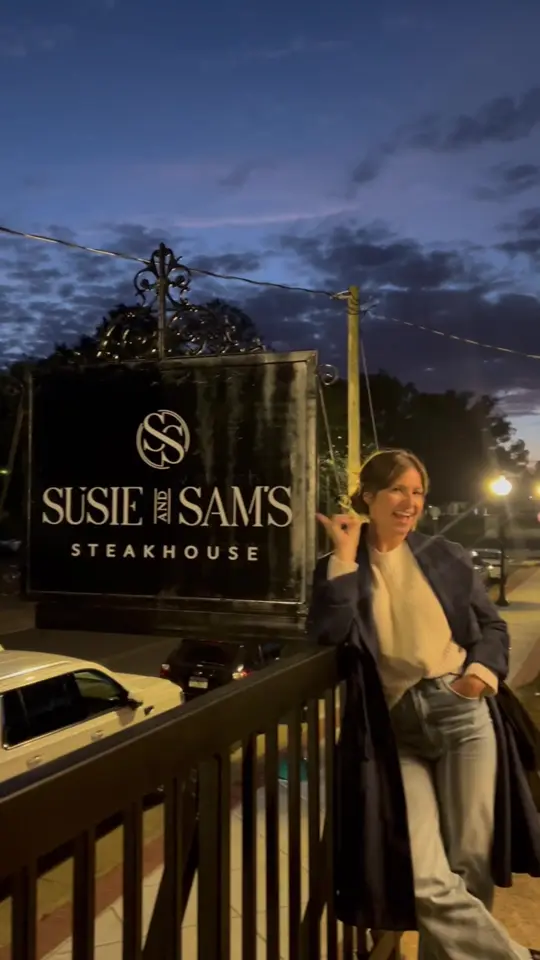 Susie and Sam's Steakhouse in Bainbridge showing ambiance, drinks, steak, video by visitbainbridgega on TikTok