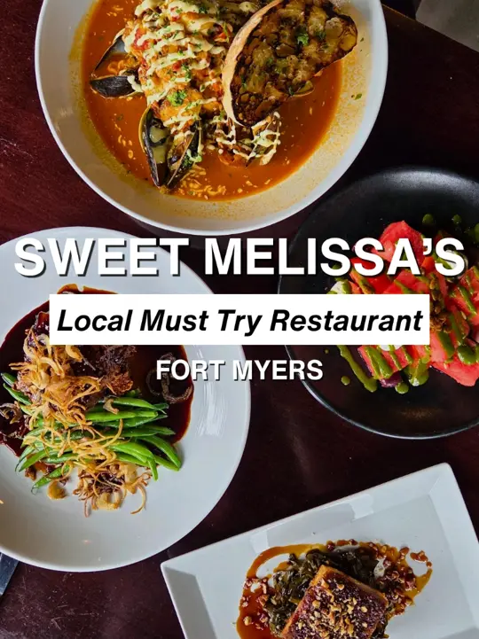 Sweet Melissa’s Restaurant in Fort Myers showing review, chef background, restaurant relocation, video by swflfoodjunkie on TikTok
