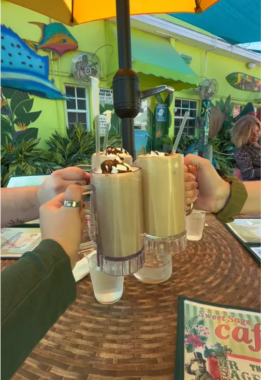 Sweet Sage Cafe in North Redington Beach showing review, visit, food, drinks, atmosphere, garden area, video by naturewithbri on TikTok