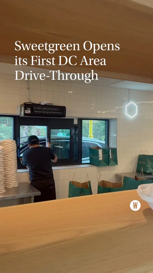 Sweetgreen in Miami showing news, drive-through, salad, harvest bowl, video by Washingtonian on Facebook