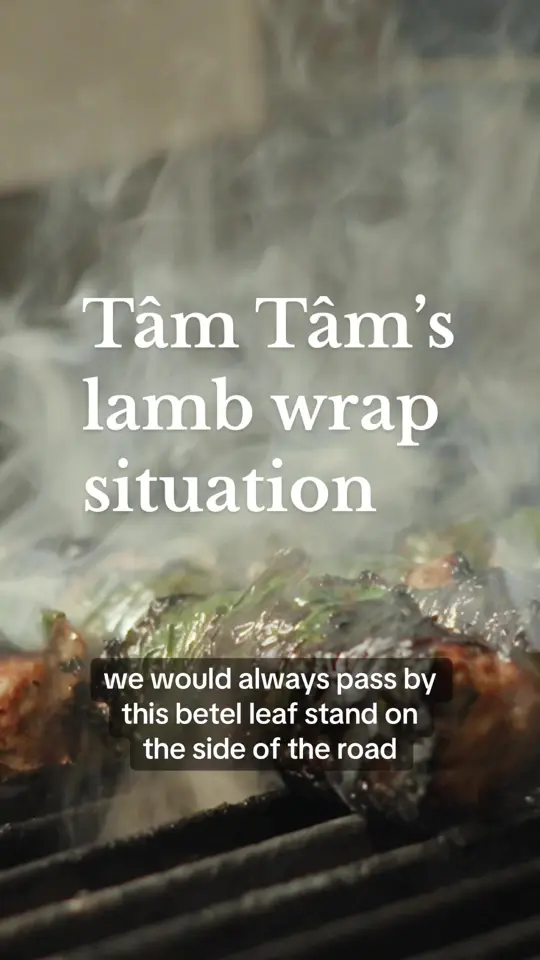Tâm Tâm in Miami showing food, lamb wrap situation, video by bonappetitmag on TikTok