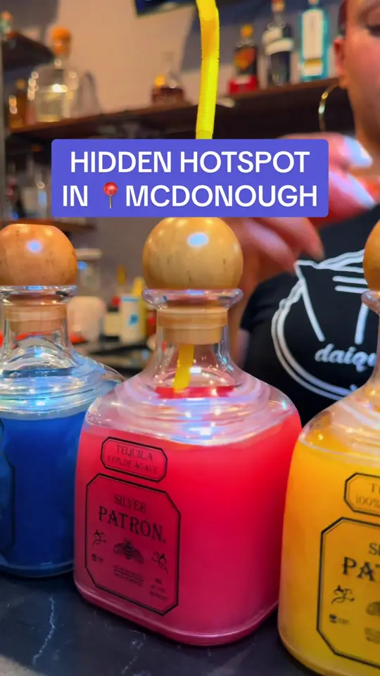 T&T Daiquiri Spot in McDonough showing review, visit, atmosphere, daiquiri flight, happy hour deals, jello shots, video by hungryhomegirl on TikTok
