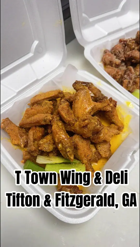 T TOWN WING & DELI - FITZGERALD,GA in Fitzgerald showing chicken wings, food review, video by ttownwingsdeli on TikTok