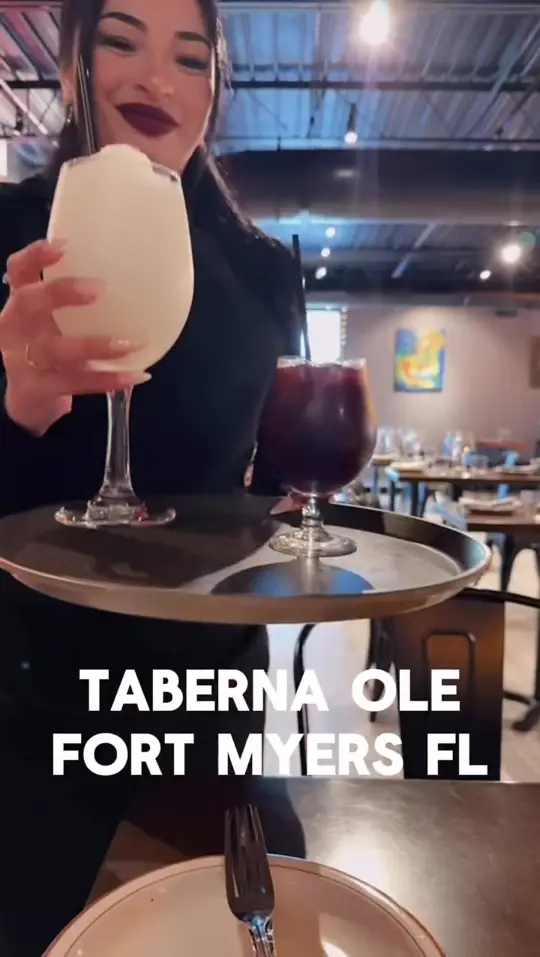 in Florida showing review, visit, food, catalan bread, garlic shrimp, ribeye paella, skirt steak, spicy potatoes, catalan crème brûlée, cheesecake, video by thealignedguide on TikTok