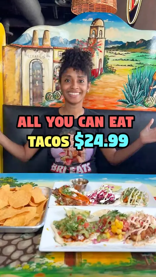  in Florida showing tacos, birria tacos, mango habanero tacos, korean bbq with steak, chicken fil a, tropical shrimp, video by brieatsmiami on TikTok