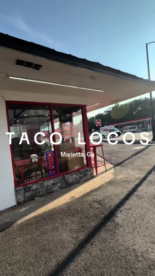 Taco Loco in Marietta showing restaurant visit, street tacos, taco loco burger, customer service, food review, video by xcllenceeats on TikTok