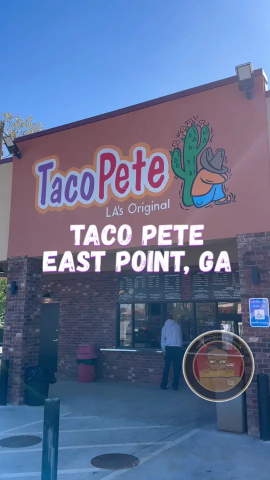 Taco Pete in East Point showing restaurant visit, tacos, hot dogs, hamburgers, video by jarrettisnotimpressed on TikTok