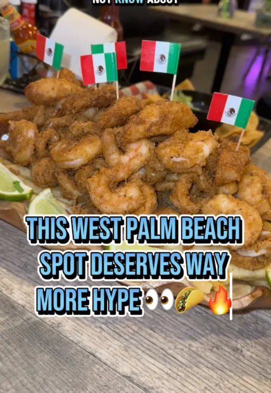 Tacos Al Carbon Palm Beach in West Palm Beach showing review, visit, tacos al carbon, fried fish platter, mango salsa, chipotle aioli, guac, birria tacos, video by palmbeachjulia on TikTok