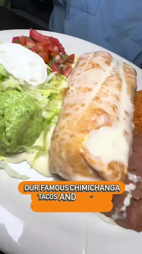 Tacos and Tequila in Winter Garden showing food, chimichanga, video by tacosandtequilawg on TikTok
