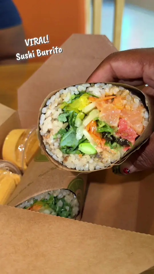 Taichi Bubble Tea, Ramen and Poke Bowl - Augusta in Martinez showing burrito, video by sagequeen1111 on TikTok