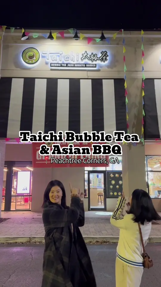 Taichi Bubble Tea, Ramen & Poke Bowl in Peachtree Corners showing poke bowl, ramen, boba tea, sushi burritos, all you can eat bbq, video by atlanta_foodyyyyy on TikTok