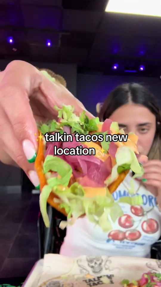 Talkin' Tacos Coconut Creek in Coconut Creek showing grand opening, giveaway, birria tacos, video by chefitupwithlani on TikTok