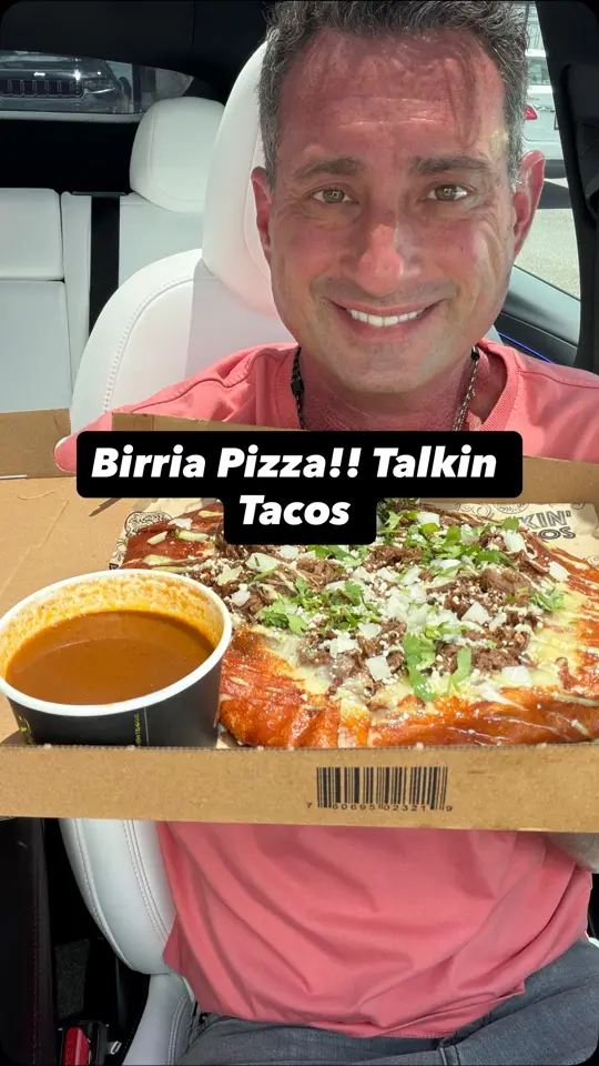 Talkin' Tacos Westchase in Tampa showing review, birria pizza, video by Foodie Justice on Facebook