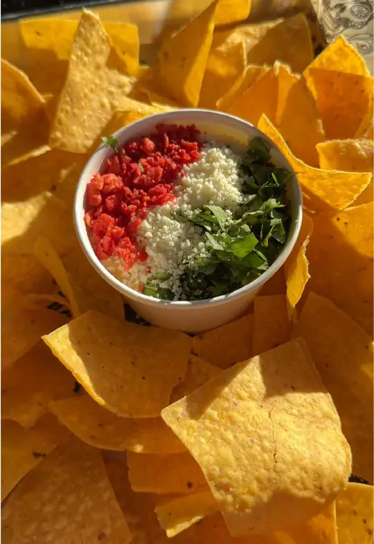 Talkin' Tacos Westchase in Tampa showing food, jalapeno taki queso + chips, taco trio, steak burrito, loaded nachos, video by guidedbydestiny on TikTok