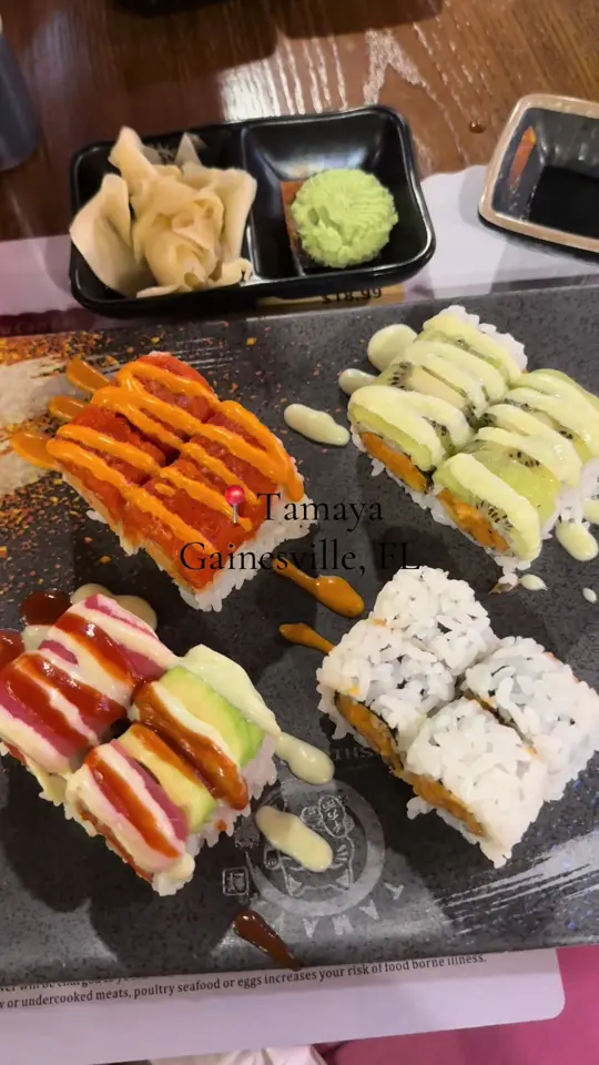 Tamaya Sushi in Gainesville showing aye, sushi, video by 226eelanna on TikTok