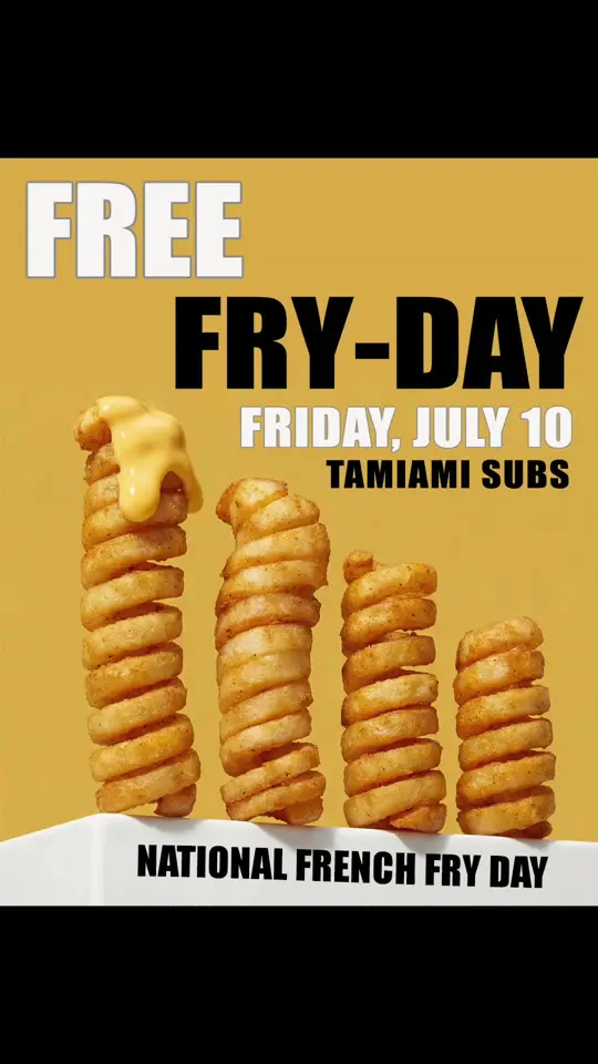 Tamiami Subs in Miami showing food, curly fries, video by tamiamisubs on TikTok