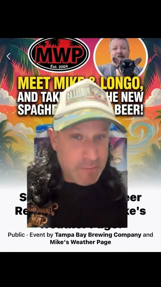 Tampa Bay Brewing Company in Tampa showing event, beer release party, mike's spaghetti model ipa, video by Pinellas Podcast on Facebook