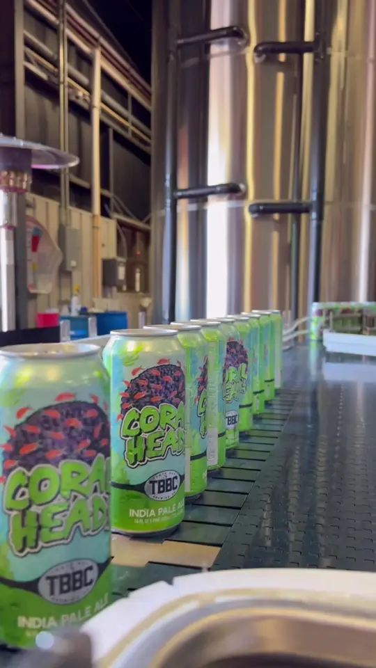 Tampa Bay Brewing Company in Tampa showing drinks, coral head ipa, video by tbbco on TikTok