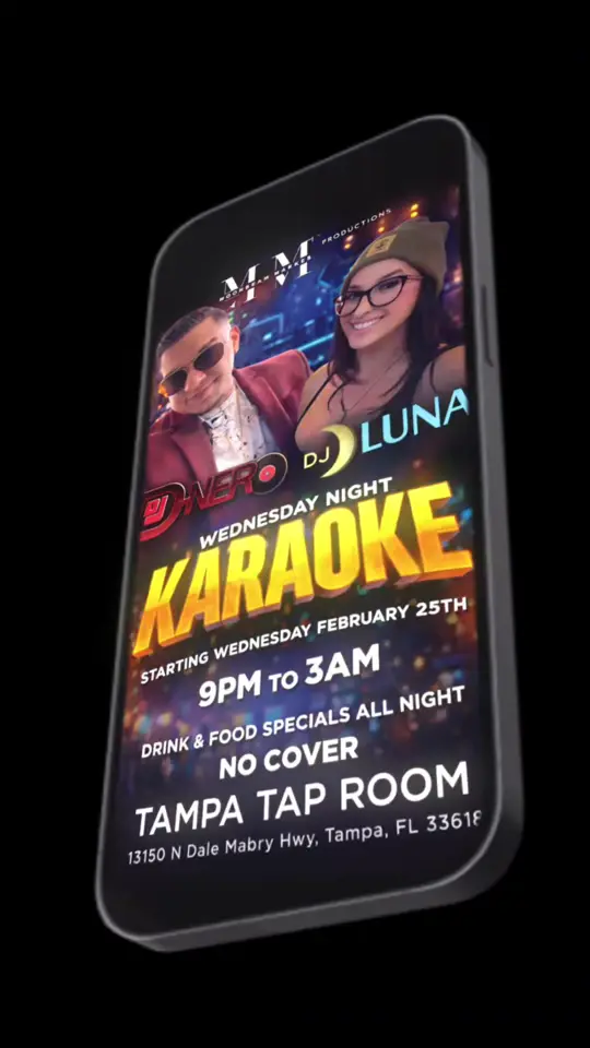 Tampa Tap Room in Tampa showing karaoke, dj performance, drink specials, food specials, nightlife event, video by davidmarquez813 on TikTok