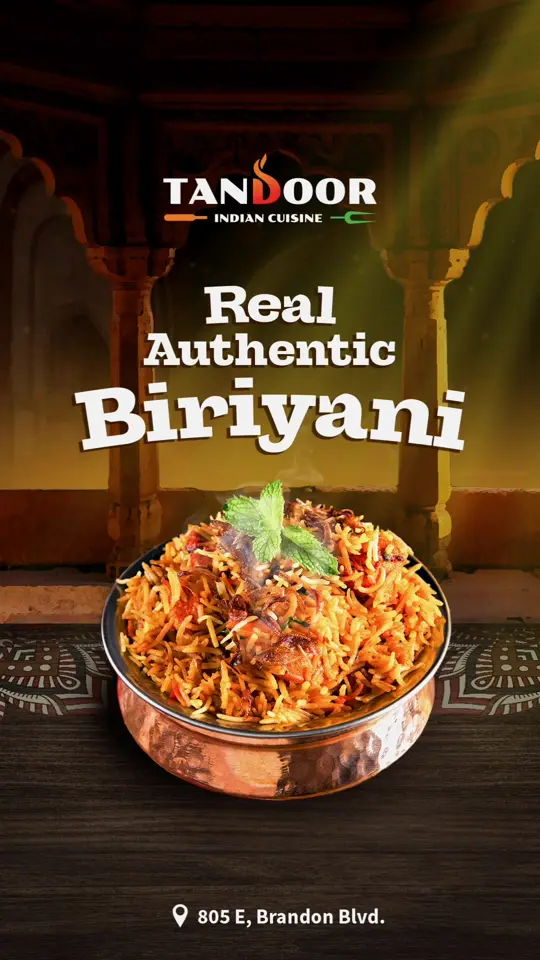 Tandoor Indian Cuisine in Brandon showing biryani, tandoori chicken, curries, chaats, video by Tandoor Indian Cuisine on Facebook