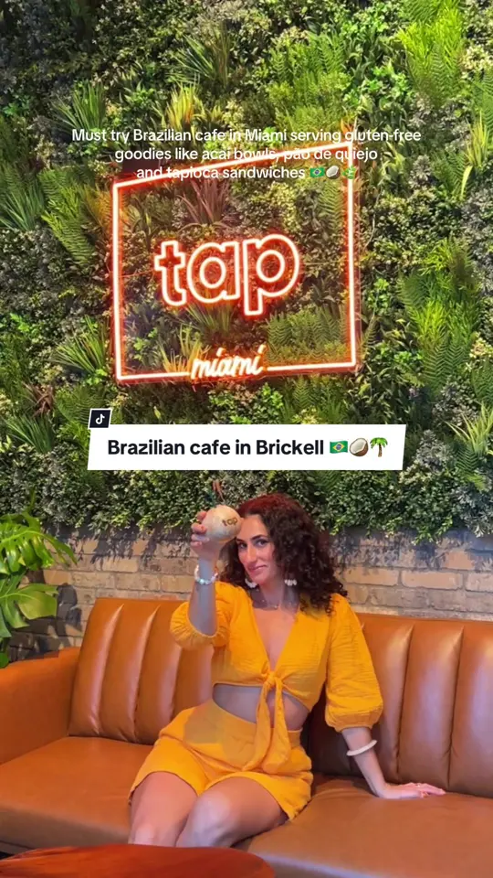 TAP Brazilian Cafe in Miami showing review, mini acai bowl with mango and passionfruit, video by alana_reina on TikTok