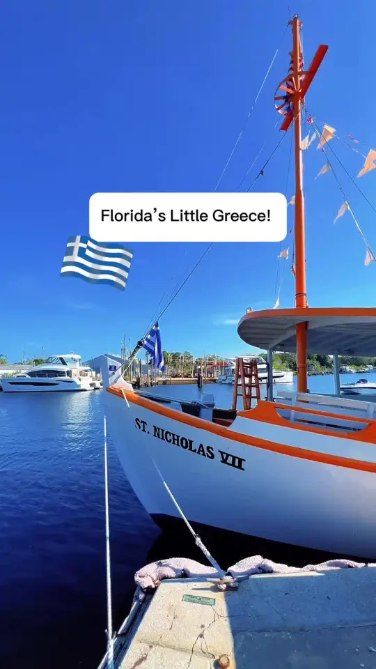  in Florida showing visit, sponge capital of the world, tarpon springs florida, greek village, video by thefloridaqueenie_ on TikTok