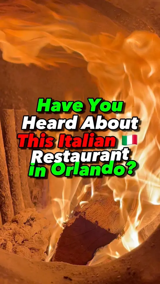 Tartini Pizzeria & Spaghetteria in Orlando showing pizza, wood-fired pizza, flaming cheese pasta dishes, manicotti, pearl of the ocean, creamy seafood risotto, video by Tasty Chomps Orlando Food and Travel Gui on Facebook