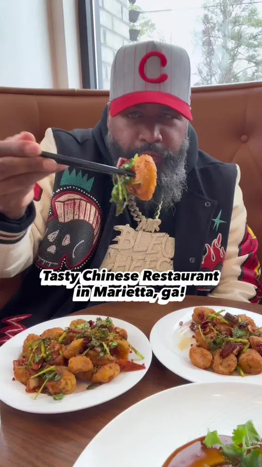 Tasty China (Marietta) in Marietta showing restaurant visit, cumin duck, dry fired banana, dry fried pumpkin, sizzling fish fillets with tofu, house beef stew, chicken fried rice, video by atlantafoodguy on TikTok