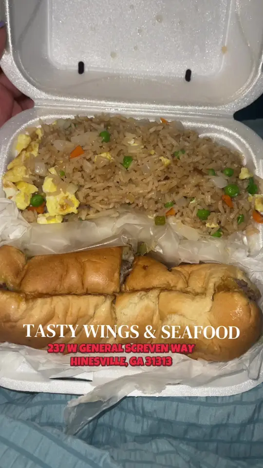 Tasty Wings & Seafood in Dublin showing quick food spot, video by shefoundthefood on TikTok