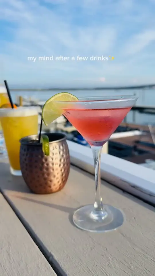 Tavern On The Bay in Naples showing drinks, waterfront views, video by Tavern On The Bay Resort on Facebook