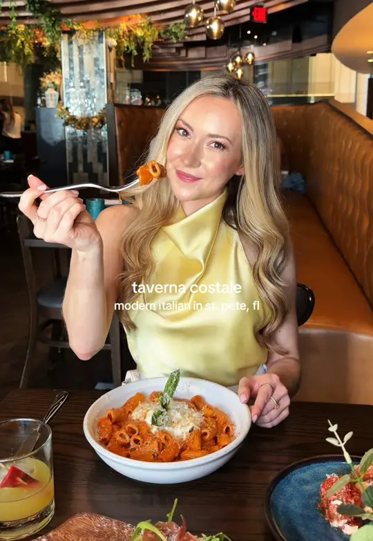 Taverna Costale in St. Petersburg showing dinner, italian food, video by cristina.brownn on TikTok
