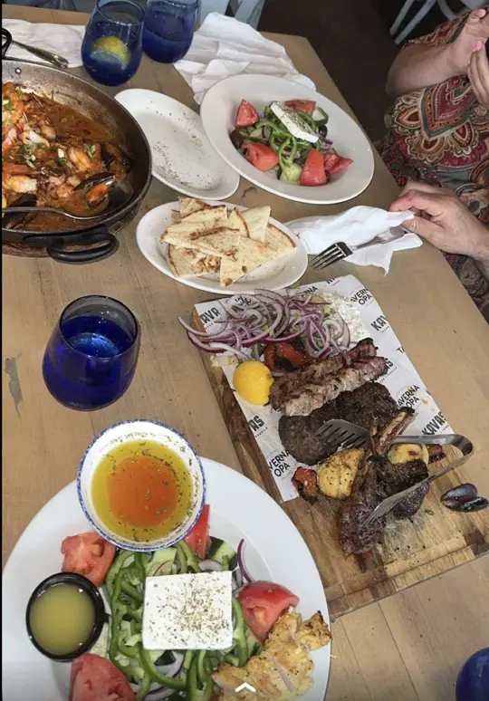 Taverna Opa in Orlando showing restaurant review, greek food, video by giselle.sesi on TikTok