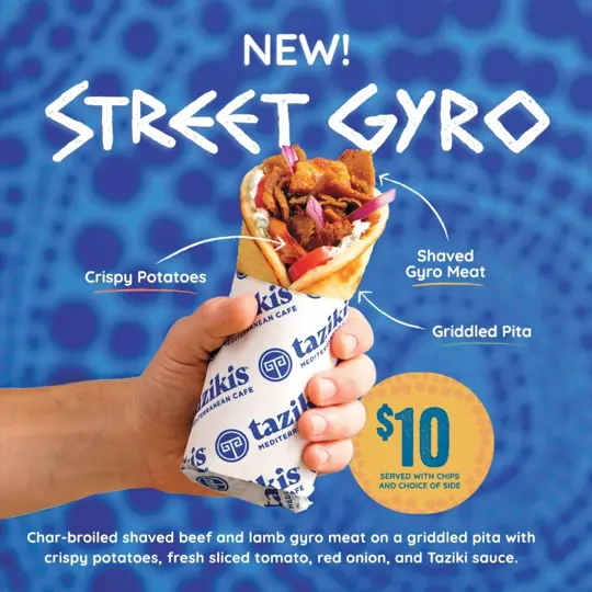Taziki's Mediterranean Cafe - Suwanee in Suwanee showing food, street gyro, video by Taziki's Mediterranean Cafe on Facebook